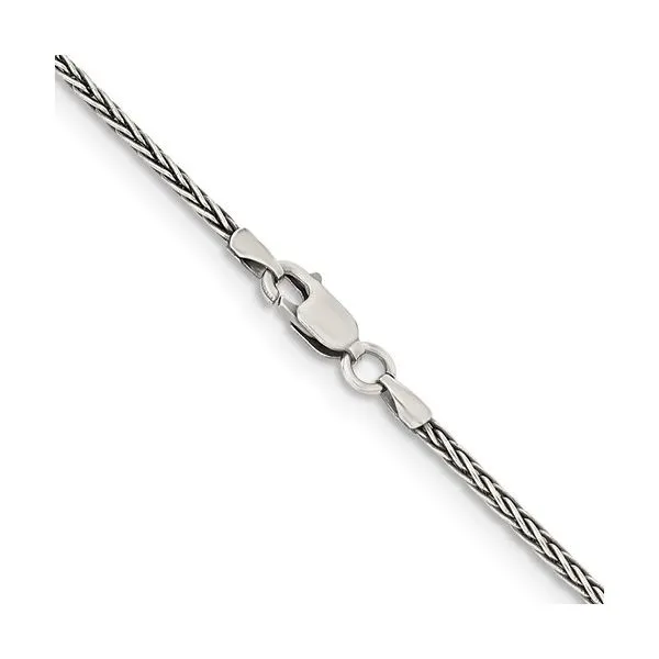 SS Antiqued 1.6 mm Solid Square Spiga Chain 18