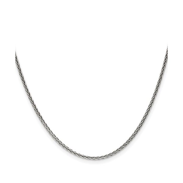 SS Antiqued 1.6 mm Solid Square Spiga Chain 18