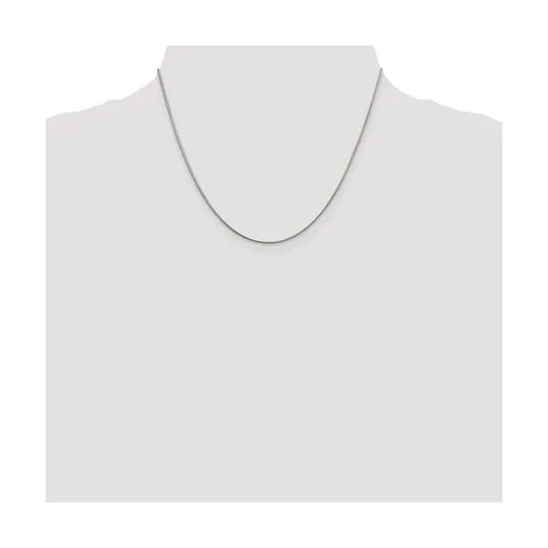 SS Rhodium-plated 1 mm Round Snake Chain 18