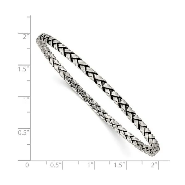 Sterling Silver Antiqued 3.5 mm Slip-on Bangle Image 3 Franzetti Jewelers Austin, TX