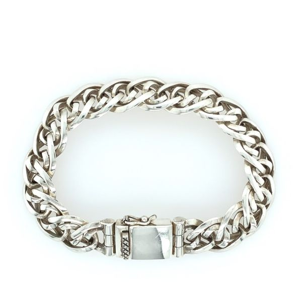Sterling Silver Hand Woven 12 mm Double Curb Bali Bracelet Image 2 Franzetti Jewelers Austin, TX