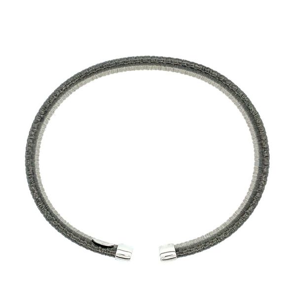 SS Black & White Wrapped Wire Cuff Bracelet Image 2 Franzetti Jewelers Austin, TX