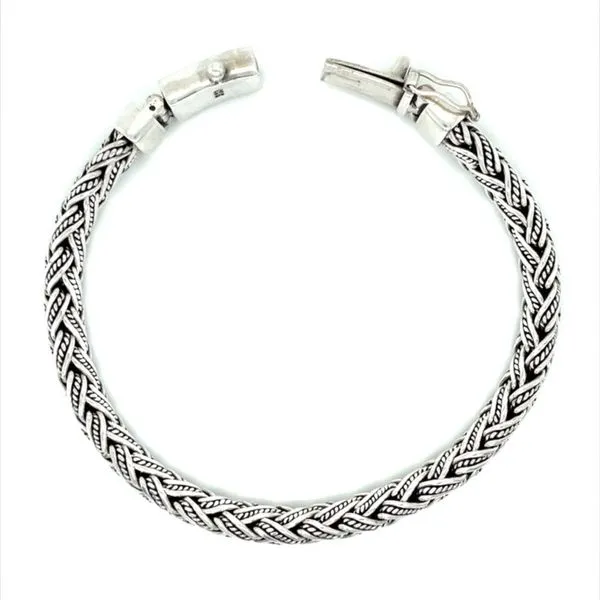 SS 7 mm Domed Weave Design Bali Bracelet 8