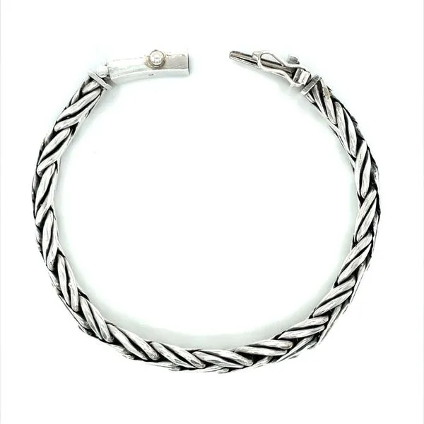 SS 10 mm Domed Double Wheat Bali Bracelet 7.75
