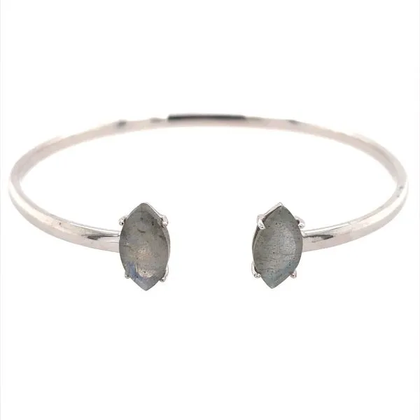 SS Cuff Bracelet with Marquise Labradorites Image 2 Franzetti Jewelers Austin, TX