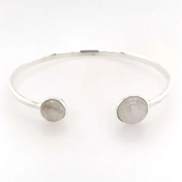 SS Cuff Bracelet with Round Moonstones Franzetti Jewelers Austin, TX