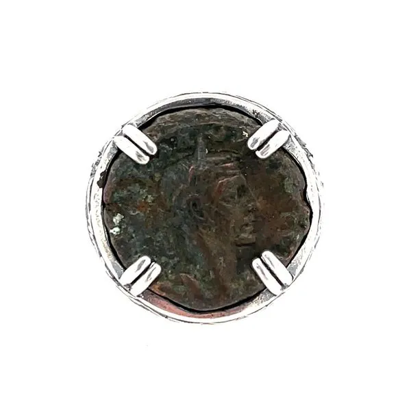 SS Roman Coin Ring with Wolf & She Wolf Franzetti Jewelers Austin, TX