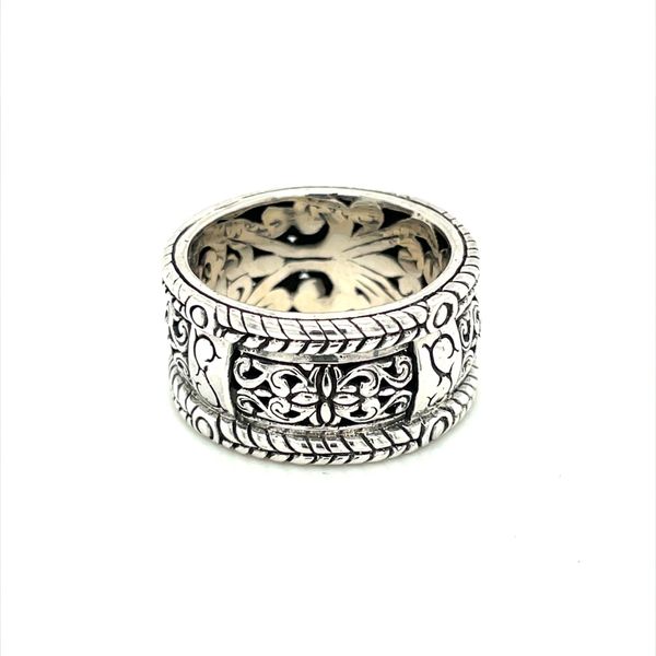 SS 12.5 MM Wide Floral Design Ring Franzetti Jewelers Austin, TX
