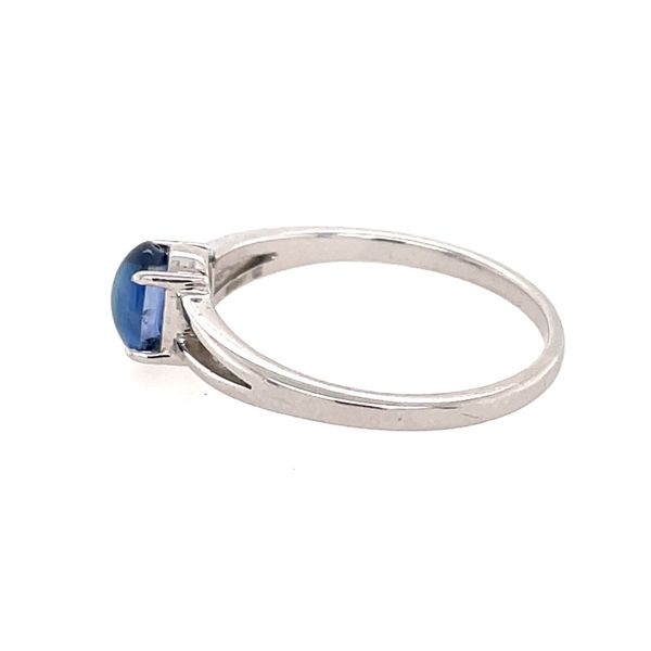 Sterling Silver Ring with Cabochon Blue Sapphire Image 3 Franzetti Jewelers Austin, TX