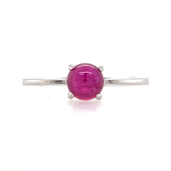 Sterling Silver Ring with Cabochon Pink Sapphire Franzetti Jewelers Austin, TX