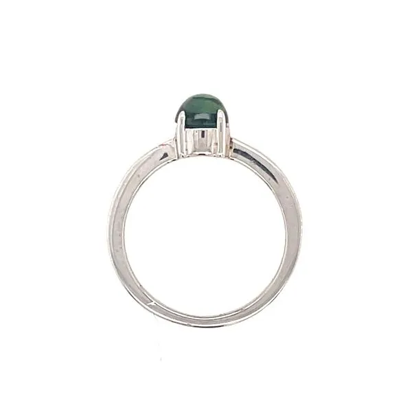 Sterling Silver Ring with Cabochon Teal Sapphire Image 4 Franzetti Jewelers Austin, TX