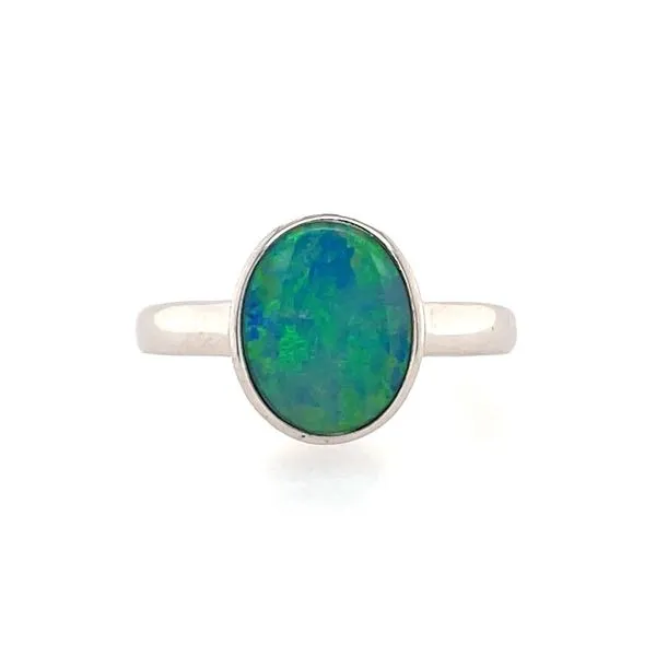 Sterling Silver 10 x 8 mm Opal Doublet Ring Franzetti Jewelers Austin, TX