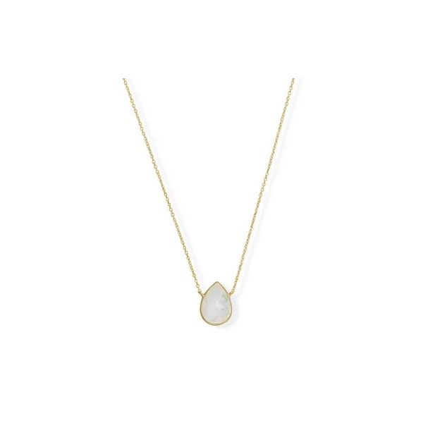 14k gold plated Sterling Silver Moonstone Necklace Franzetti Jewelers Austin, TX