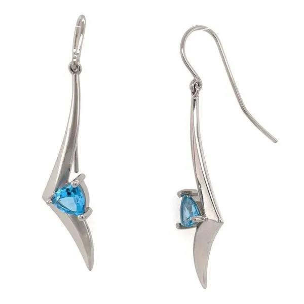 SS Dangle Earrings with Trillian Blue Topaz Franzetti Jewelers Austin, TX