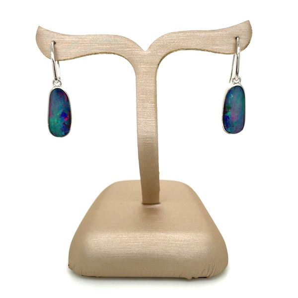 SS Freeform Opal Dangle Earrings Image 3 Franzetti Jewelers Austin, TX
