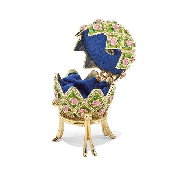 Bejeweled ROSE GARDEN Floral Musical Egg Image 2 Franzetti Jewelers Austin, TX