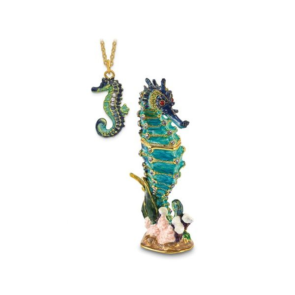 Bejeweled SIMON Seahorse Trinket Box Image 3 Franzetti Jewelers Austin, TX