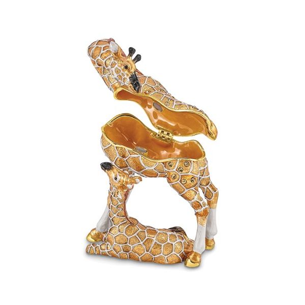 Bejeweled JASMIN & JASPER Mother & Baby Giraffes Trinket Box Image 2 Franzetti Jewelers Austin, TX