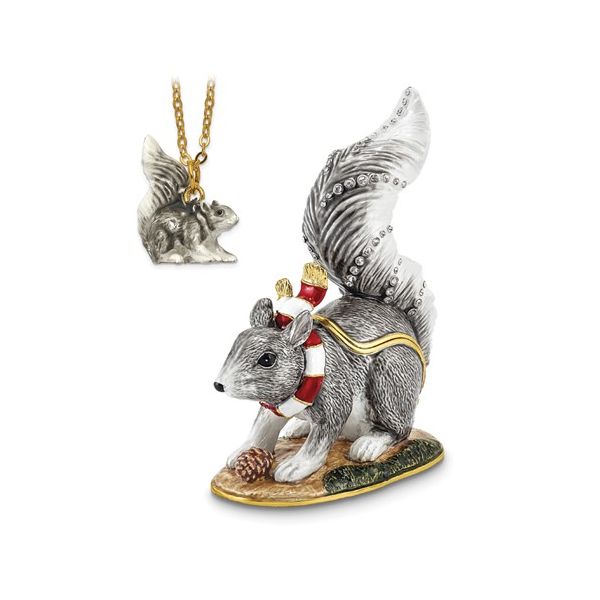 Bejeweled MAVERICK Winter Grey Squirrel Gift Box Image 3 Franzetti Jewelers Austin, TX