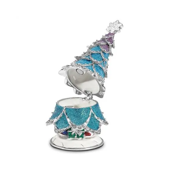 Bejeweled ARCTIC BLUE Christmas Tree Gift Box Image 2 Franzetti Jewelers Austin, TX