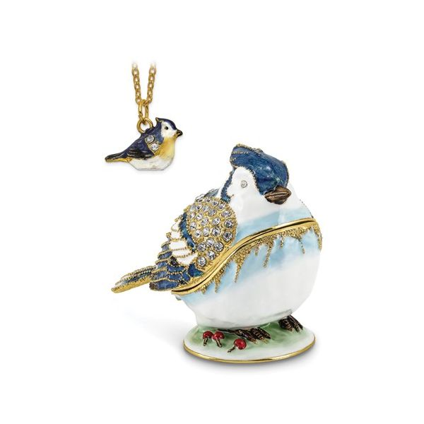 Bejeweled ADMIRAL Blue Jay Trinket Box Image 4 Franzetti Jewelers Austin, TX