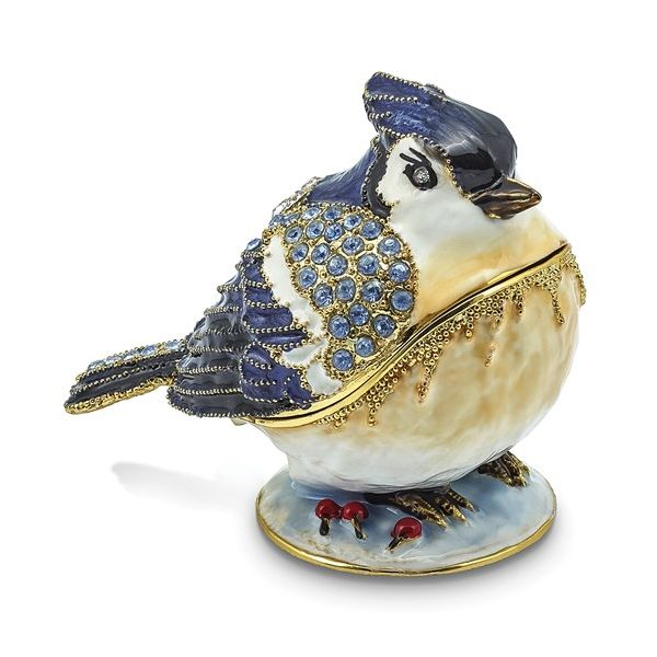 Bejeweled ADMIRAL Blue Jay Trinket Box Franzetti Jewelers Austin, TX