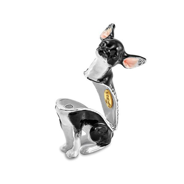 Bejeweled LEO Black and White Chihuahua Gift Box Image 2 Franzetti Jewelers Austin, TX