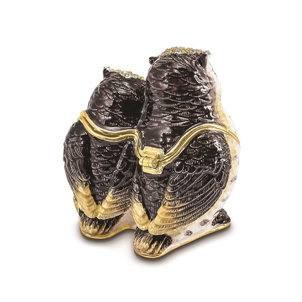 Bejeweled Mother and Baby Owl Trinket Box Image 3 Franzetti Jewelers Austin, TX