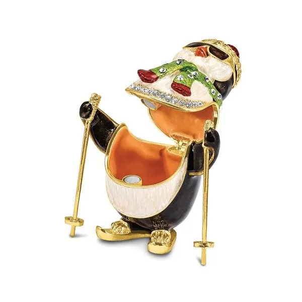 Bejeweled Koolio Skiing Penguin Gift Box Image 2 Franzetti Jewelers Austin, TX