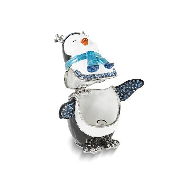 Bejeweled PERCY Penguin with Scarf Gift Box Image 2 Franzetti Jewelers Austin, TX