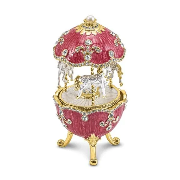 Bejeweled Carousel Musical Egg Figurine Franzetti Jewelers Austin, TX