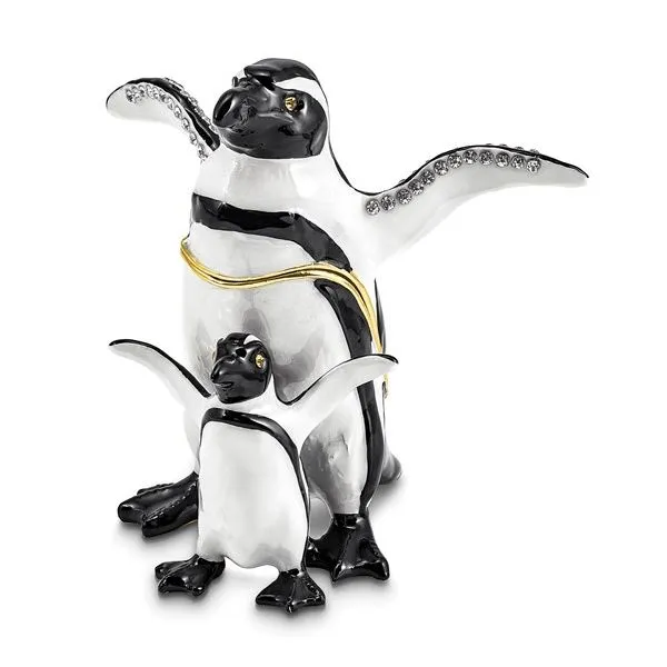 Bejeweled PATTY and POM Penguin and Baby Gift Box Franzetti Jewelers Austin, TX
