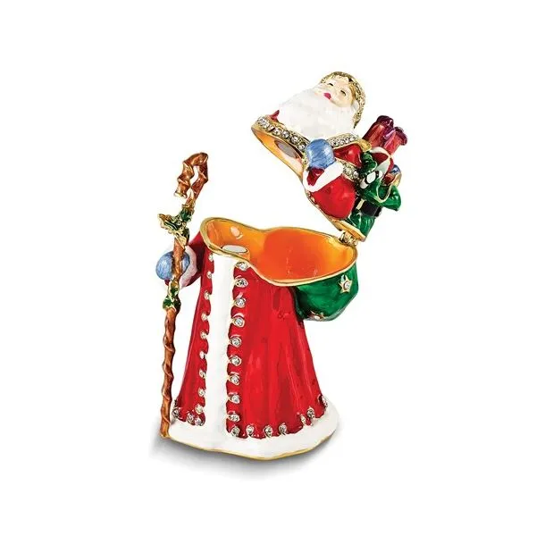 Bejeweled NOBLE Santa with Gifts & Staff Gift Box Image 2 Franzetti Jewelers Austin, TX