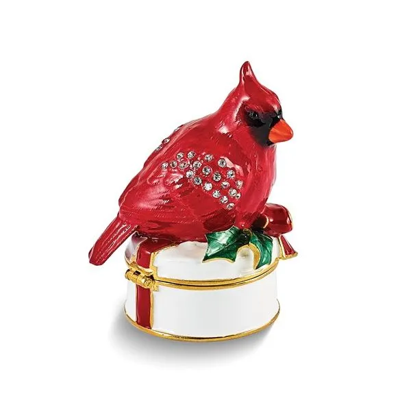 Bejeweled CHAS Red Cardinal on White Gift Box Image 3 Franzetti Jewelers Austin, TX