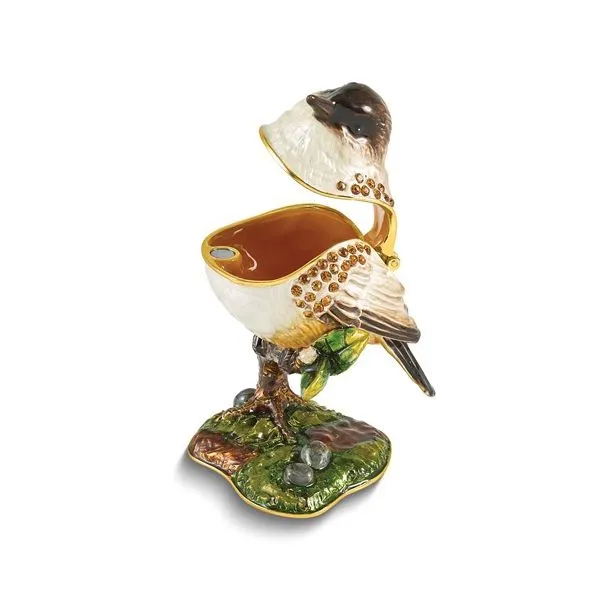 Bejeweled AVES Eastern Phoebe Flycatcher Bird Gift Box Image 2 Franzetti Jewelers Austin, TX