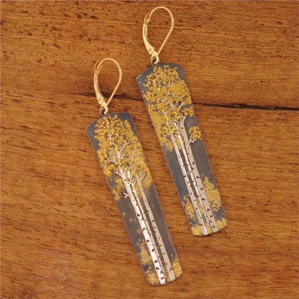 Oxi Silver and Gold Earrings French Designer Jeweler Scottsdale, AZ