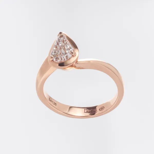 14K Rose Gold Pear Cut Diamond Engagement Ring Image 3 Frontenac Jewellers Kingston, ON