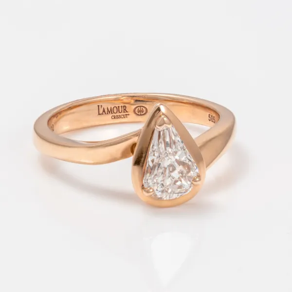 14K Rose Gold Pear Cut Diamond Engagement Ring Frontenac Jewellers Kingston, ON
