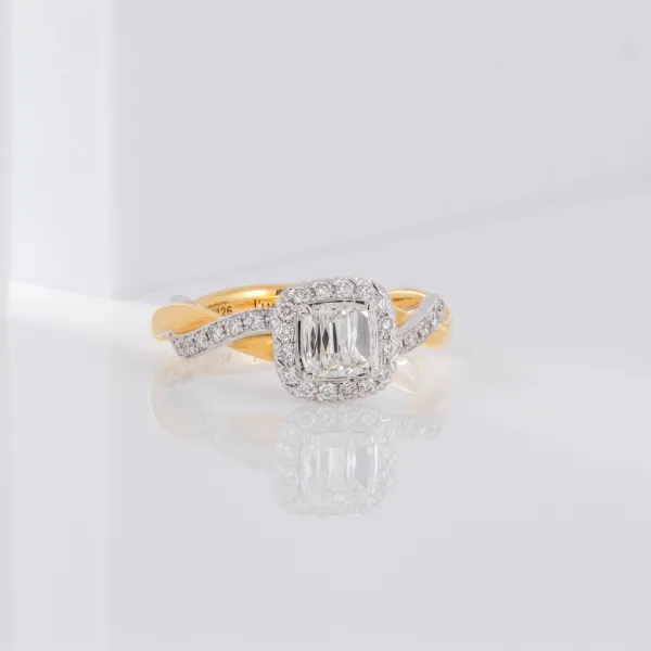 Square Cut Twisted Style Diamond Engagement Ring Image 3 Frontenac Jewellers Kingston, ON