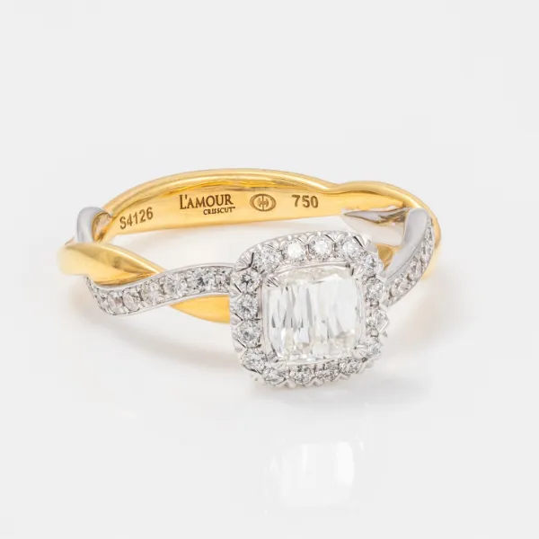 Square Cut Twisted Style Diamond Engagement Ring Frontenac Jewellers Kingston, ON