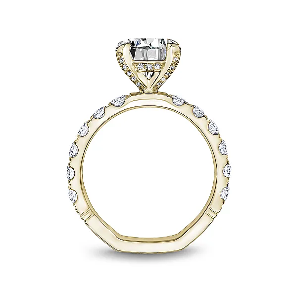 18K Yellow Gold Halo Solitaire Diamond Engagement Ring Image 2 Frontenac Jewellers Kingston, ON