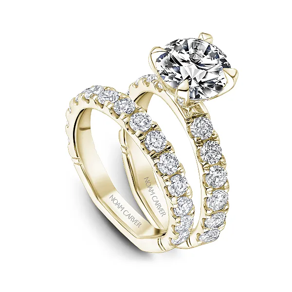 18K Yellow Gold Halo Solitaire Diamond Engagement Ring Image 4 Frontenac Jewellers Kingston, ON