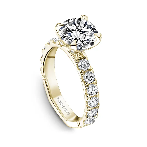 18K Yellow Gold Halo Solitaire Diamond Engagement Ring Frontenac Jewellers Kingston, ON