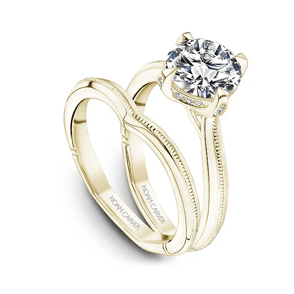 18K Yellow Gold Hidden Halo Diamond Engagement Ring Image 4 Frontenac Jewellers Kingston, ON