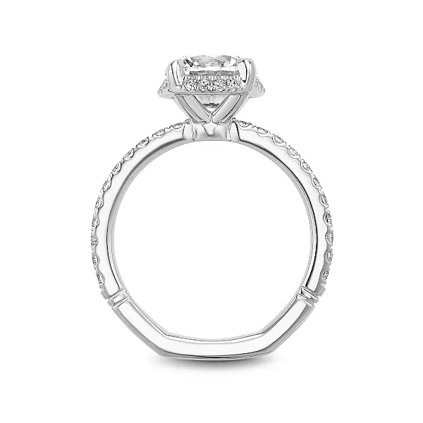 14K White Gold Hidden Halo Oval Diamond Engagement Ring Image 2 Frontenac Jewellers Kingston, ON