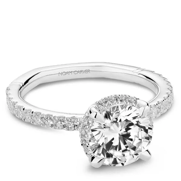 14K White Gold Hidden Halo Oval Diamond Engagement Ring Image 3 Frontenac Jewellers Kingston, ON