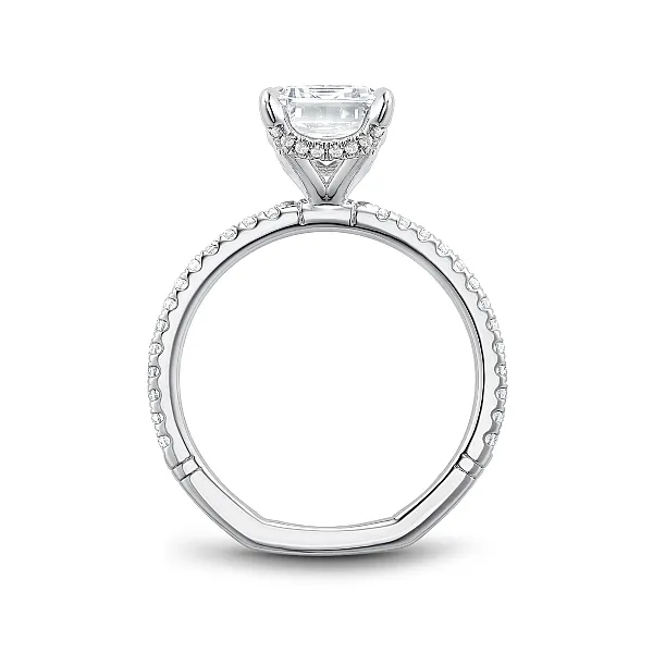 Hidden Halo Emerald Cut Diamond Engagement Ring Image 3 Frontenac Jewellers Kingston, ON