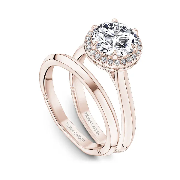 Rose Gold Halo Diamond Engagement Ring Image 3 Frontenac Jewellers Kingston, ON