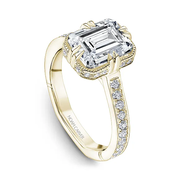 Hidden Halo Emerald Cut Diamond Pave Engagement Ring Frontenac Jewellers Kingston, ON