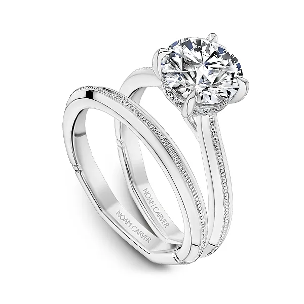Solitaire Diamond Engagement Ring (milgrain style) Image 4 Frontenac Jewellers Kingston, ON